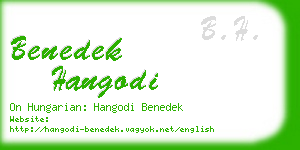 benedek hangodi business card